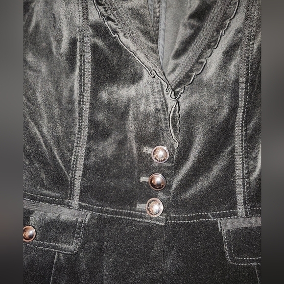 White house black market black velvetine  stretch blazer in sz 8 - Picture 3 of 12